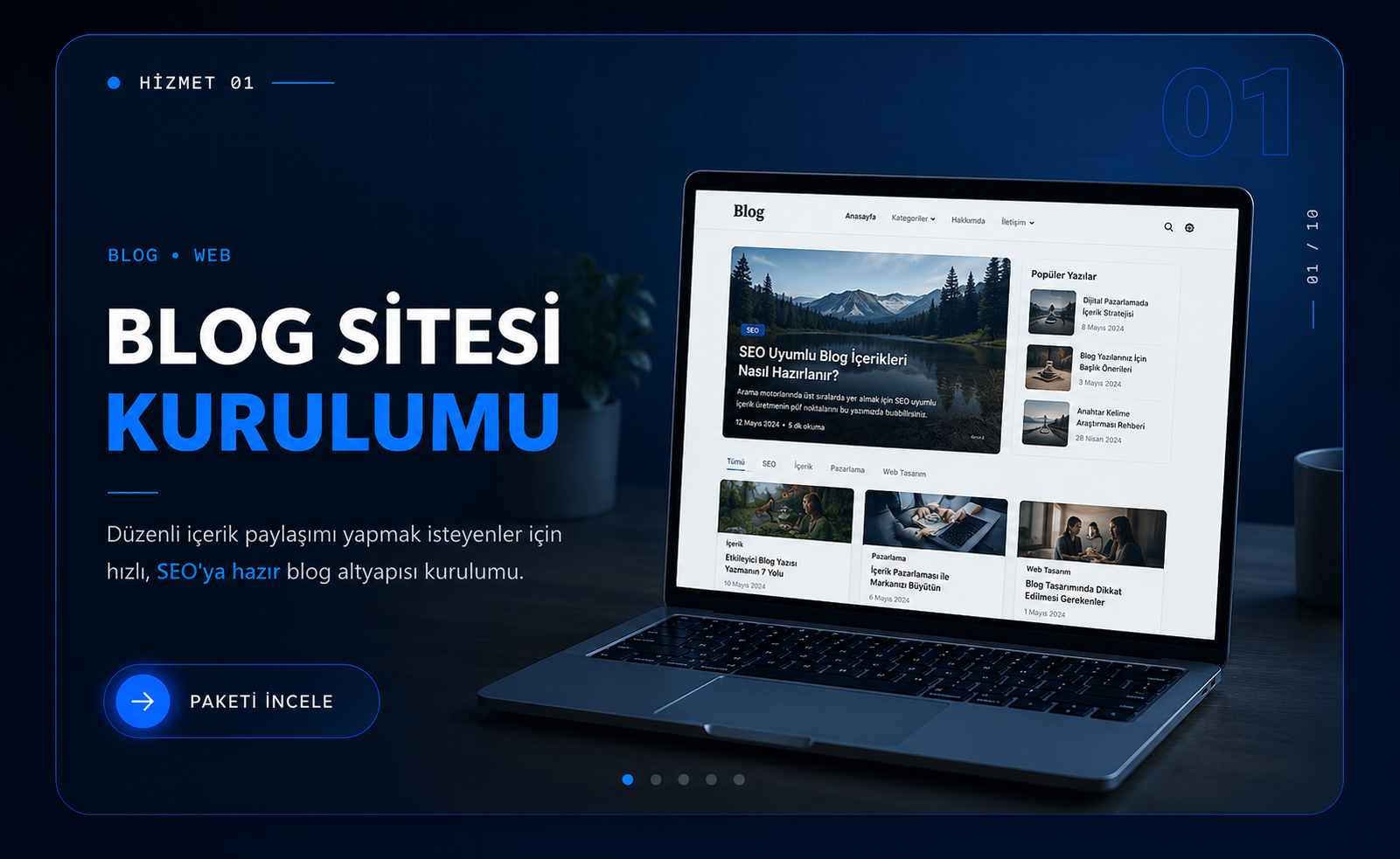 Blog Sitesi Kurulumu hizmet paketi