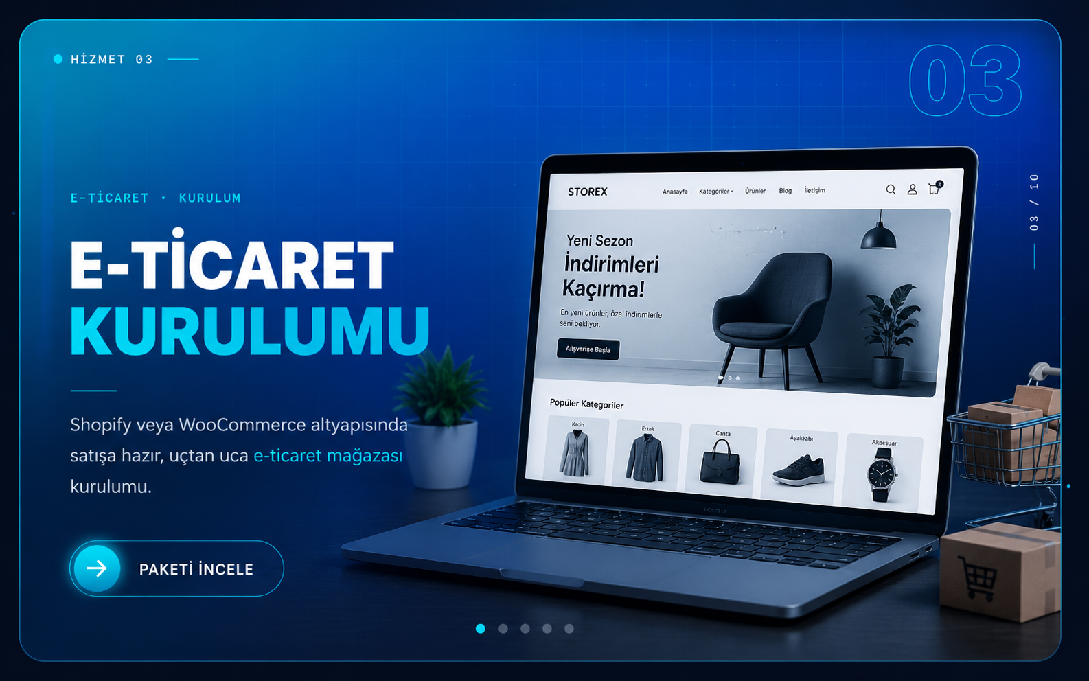 E-Ticaret Sitesi Kurulumu hizmet paketi