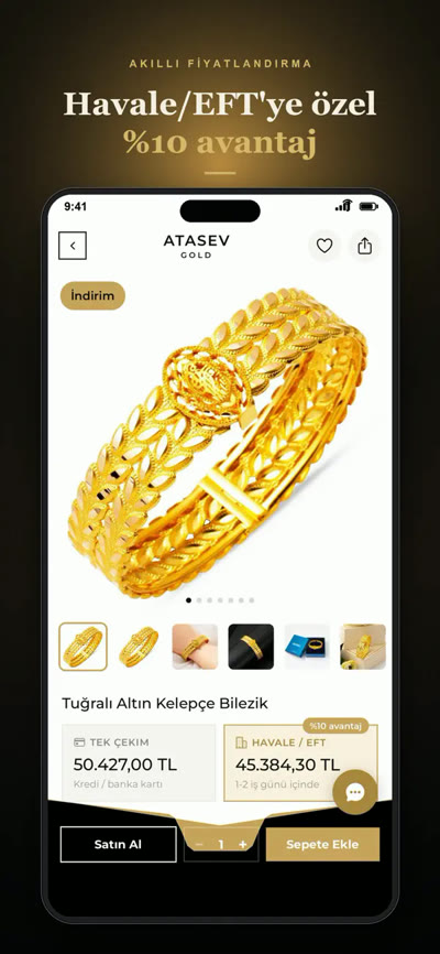 ATASEV GOLD uygulaması Ürün Detayı ekranı